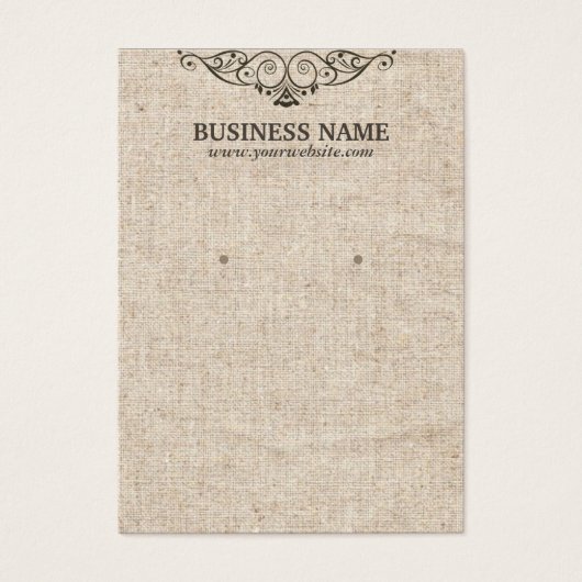 Stilvolle Burlap Texture Earring Display Cards (Vorderseite)