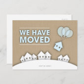 Stilvolle Burlap wir verschoben White Houses Postc Ankündigungspostkarte (Vorne/Hinten)