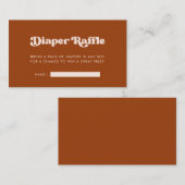 Stilvolle Burnt Orange Baby Duschdiaper Tombola Begleitkarte (Vorne/Hinten)