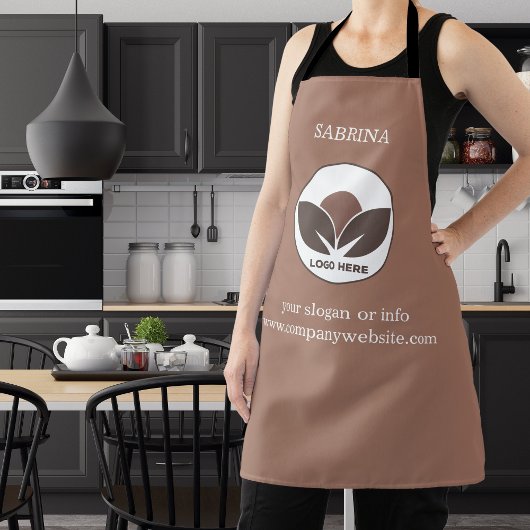 Stilvolle Business-Logo-Schürze | Mocha Mousse Schürze