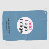 Stilvolle Business Promo Customizable Dusty Blue Golfhandtuch (Horizontal)