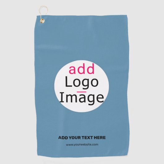 Stilvolle Business Promo Customizable Dusty Blue Golfhandtuch (Vorderseite)