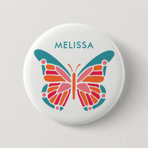 Stilvolle Butterfly-individuelle Name-Buttons Button