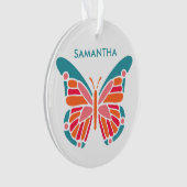 Stilvolle Butterfly-individuelle Name Ornament (Vorderseite)