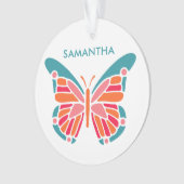 Stilvolle Butterfly-individuelle Name Ornament (Vorderseite)