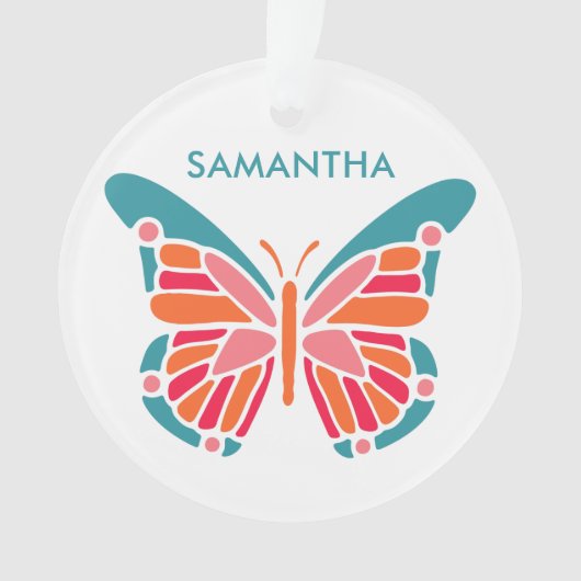 Stilvolle Butterfly-individuelle Name Ornament (Vorderseite)