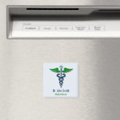 Stilvolle Caduceus Green Medical Wings Cross Blue Magnet (In Situ (Geschirrspüler))