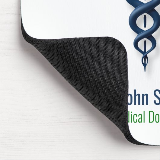 Stilvolle Caduceus Green Wings Cross Blue Medical Mousepad (Ecke)