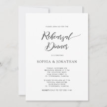 Stilvolle Calligrafy Schwarz-weiß Probe Dinner