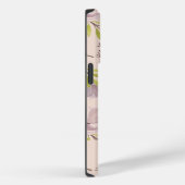 Stilvolle Calligraphie Monogramm rosa Blumenmuster Case-Mate iPhone Hülle (Rückseite / Rechts)