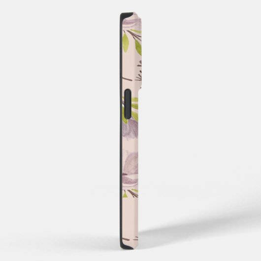 Stilvolle Calligraphie Monogramm rosa Blumenmuster Case-Mate iPhone Hülle (Rückseite / Rechts)