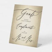 Stilvolle Calligraphie Script Gents Cigar Bar Wedd Sockelschild (Vorderseite)