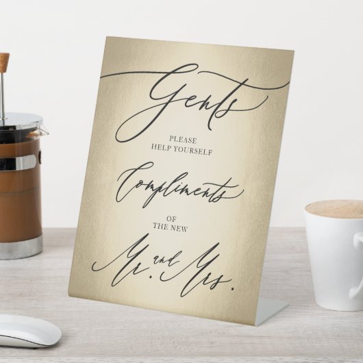 Stilvolle Calligraphie Script Gents Cigar Bar Wedd Sockelschild (In SItu)