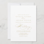 Stilvolle Calligraphy Gold Wedding Einladung (Vorderseite)