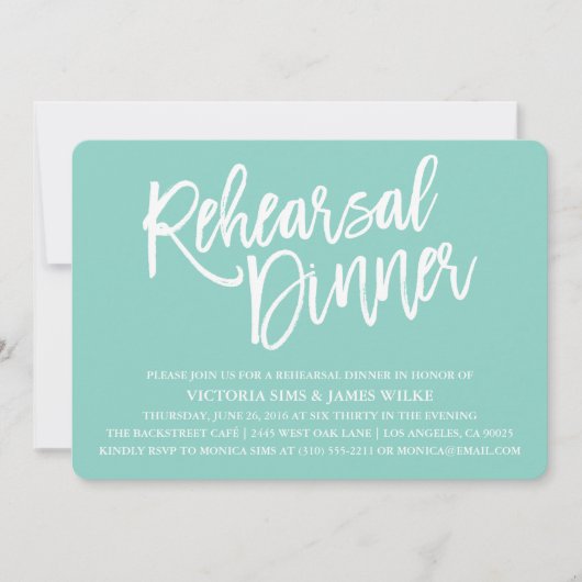 Stilvolle Calligraphy Probe Dinner Einladung (Vorderseite)