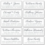 Stilvolle Calligraphy Wedding Guest Address Labels<br><div class="desc">Einfach zu personalisieren,  Namen und Adressen / individuelle Aufkleber für die Hochzeitsadresse für Gasteinladungen. Diese schicken,  modernen und stilvollen Hochzeitsadressen-Labels bieten Ihre Hochzeitsgast-Namen in schwarz-eleganter Schrift-Kalligraphie auf weißem Hintergrund. Fügen Sie einfach Ihre persönlichen Namen und Adresse Ihrer Hochzeitsgäste hinzu. Exklusiv für Sie entworfen von Happy Dolphin Studio.</div>