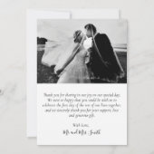 Stilvolle Callygrafie 6 Foto Collage Wedding Dankeskarte (Rückseite)