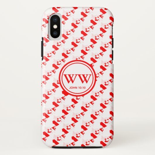 Stilvolle CANADA Monogram Abundant Life John 10:10 Case-Mate iPhone Hülle (Rückseite)