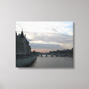 Stilvolle Canvas Print mit Sonnenuntergang in Pari Leinwanddruck