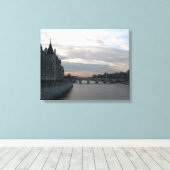 Stilvolle Canvas Print mit Sonnenuntergang in Pari Leinwanddruck (Insitu (Holzboden))