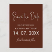 Stilvolle Caramel Brown-Schrift Einladungspostkarte (Vorderseite)