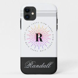 Stilvolle Carpe Diem Sun Symbol Monogram Name Case-Mate iPhone Hülle