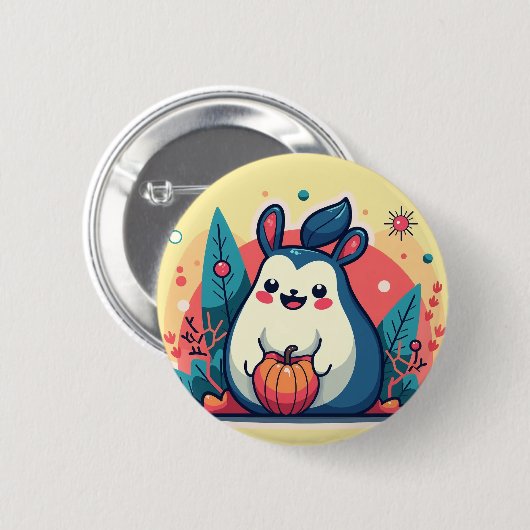 Stilvolle Cartoon Eichhörnchentasten Button (Vorne & Hinten)