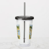 Stilvolle Cartoon Landschaft Reiseplan Acryltrinkbecher (Rechts)