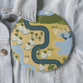 Stilvolle Cartoon Landschaft Reiseplan Button (Beispiel)