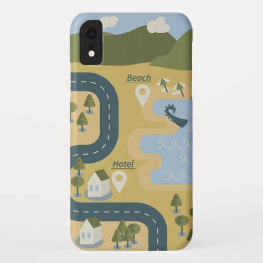 Stilvolle Cartoon Landschaft Reiseplan Case-Mate iPhone Hülle (Rückseite)