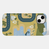 Stilvolle Cartoon Landschaft Reiseplan Case-Mate iPhone Hülle (Rückseite (Horizontal))