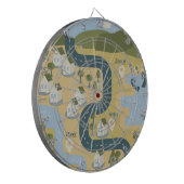 Stilvolle Cartoon Landschaft Reiseplan Dartscheibe (Vorderseite Links)