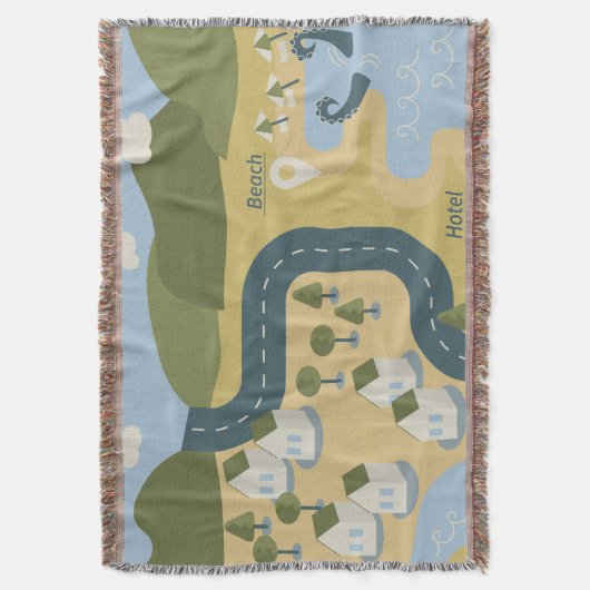 Stilvolle Cartoon Landschaft Reiseplan Decke (Vorderseite Vertikal)