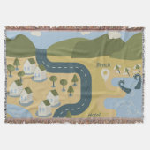 Stilvolle Cartoon Landschaft Reiseplan Decke (Vorderseite)