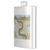 Stilvolle Cartoon Landschaft Reiseplan Flachmann (Links)