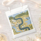 Stilvolle Cartoon Landschaft Reiseplan Geschenktütchen (Ausgeschnitten)