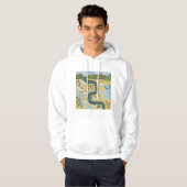 Stilvolle Cartoon Landschaft Reiseplan Hoodie (Vorne ganz)