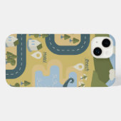 Stilvolle Cartoon Landschaft Reiseplan iPhone Hülle (Rückseite (Horizontal))