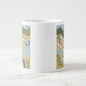 Stilvolle Cartoon Landschaft Reiseplan Jumbo-Tasse (Vorderseite)
