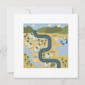 Stilvolle Cartoon Landschaft Reiseplan Karte (Rückseite)