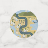 Stilvolle Cartoon Landschaft Reiseplan Konfetti (Klein Vorderseite)
