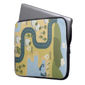 Stilvolle Cartoon Landschaft Reiseplan Laptopschutzhülle (Vorderseite Links)