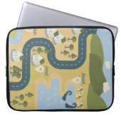 Stilvolle Cartoon Landschaft Reiseplan Laptopschutzhülle (Vorderseite)