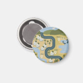 Stilvolle Cartoon Landschaft Reiseplan Magnet (Vorderseite/Rückseite)