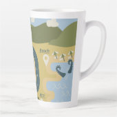 Stilvolle Cartoon Landschaft Reiseplan Milchtasse (Rechts)