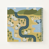 Stilvolle Cartoon Landschaft Reiseplan Notizblock (Rückseite)