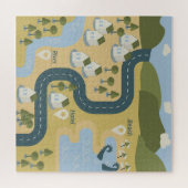 Stilvolle Cartoon Landschaft Reiseplan Puzzle (Horizontal)