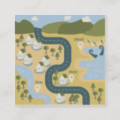 Stilvolle Cartoon Landschaft Reiseplan Quadratische Visitenkarte (Vorderseite)