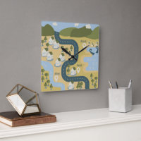 Stilvolle Cartoon Landschaft Reiseplan