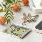 Stilvolle Cartoon Landschaft Reiseplan Schlüsselanhänger (Seite)